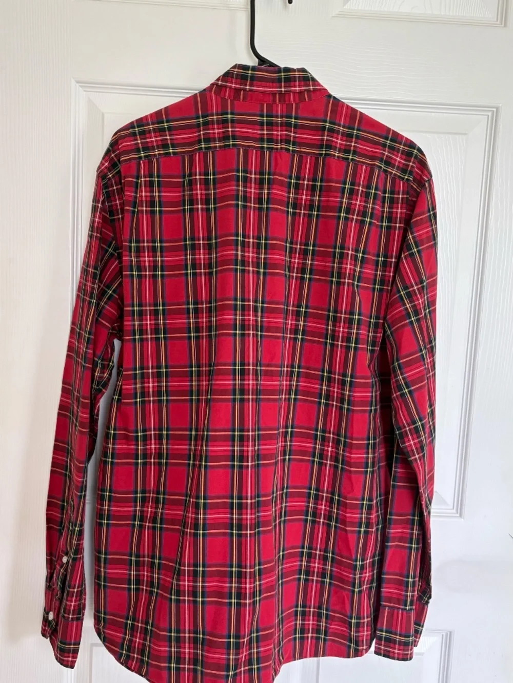 J Crew Mens XL Flex Washed Slim Button Down Shirt Plaid Red Tartan Long Sleeve